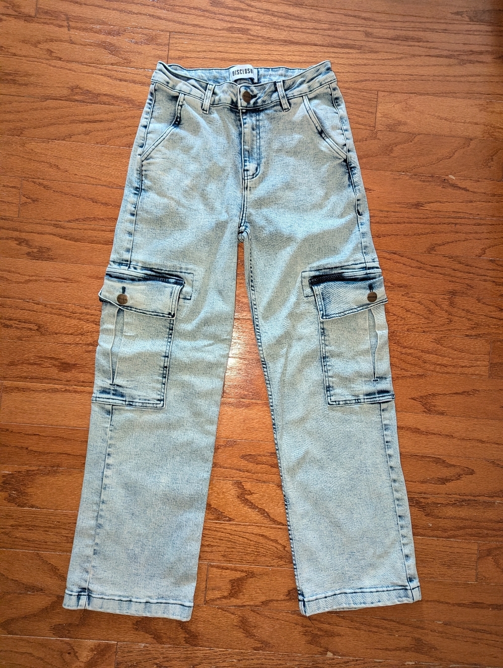 Disclosure baggy high rise cargo jeans - size 7 - acid wash